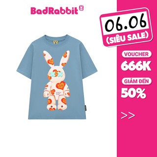 Áo Thun Unisex Bad Rabbit Heart Pattern Tee - Blue - Local Brand Chính Hãng