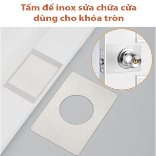  Tấm inox sửa chữa cửa dùng cho khóa tay nắm tròn 