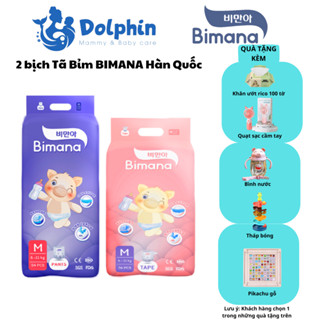  2 bịch bỉm BIMANA Hàn Quốc đủ size mỏng nhẹ thấm hút nhanh 
