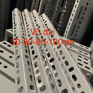 Sắt v lỗ , thanh sắt v3x3 dài 50-100cm, thép v lỗ, sắt v làm kệ