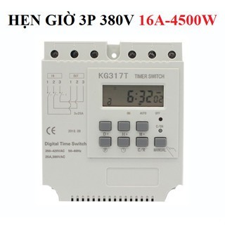 Công tắc hẹn giờ 3 pha 380V 16A 4500W KG317 LW HÀNG CHÍNH HÃNG dùng cho động cơ máy bơm 3 pha cong tac hen gio 380V