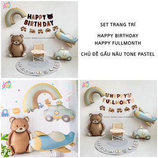 Set bóng hpbd, happy fullmonth trang trí sinh nhật