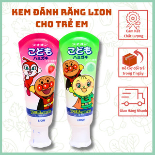 Kem đánh răng Lion cho trẻ em - không sợ bé nuốt nhầm - Kem đánh răng trẻ em