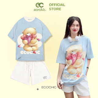 Áo Thun Local Brand ECOCHIC SNUGGLE HEARTS TEE Chính Hãng Form Rộng Phông Nam Nữ Unisex Oversize 100% Cotton F858