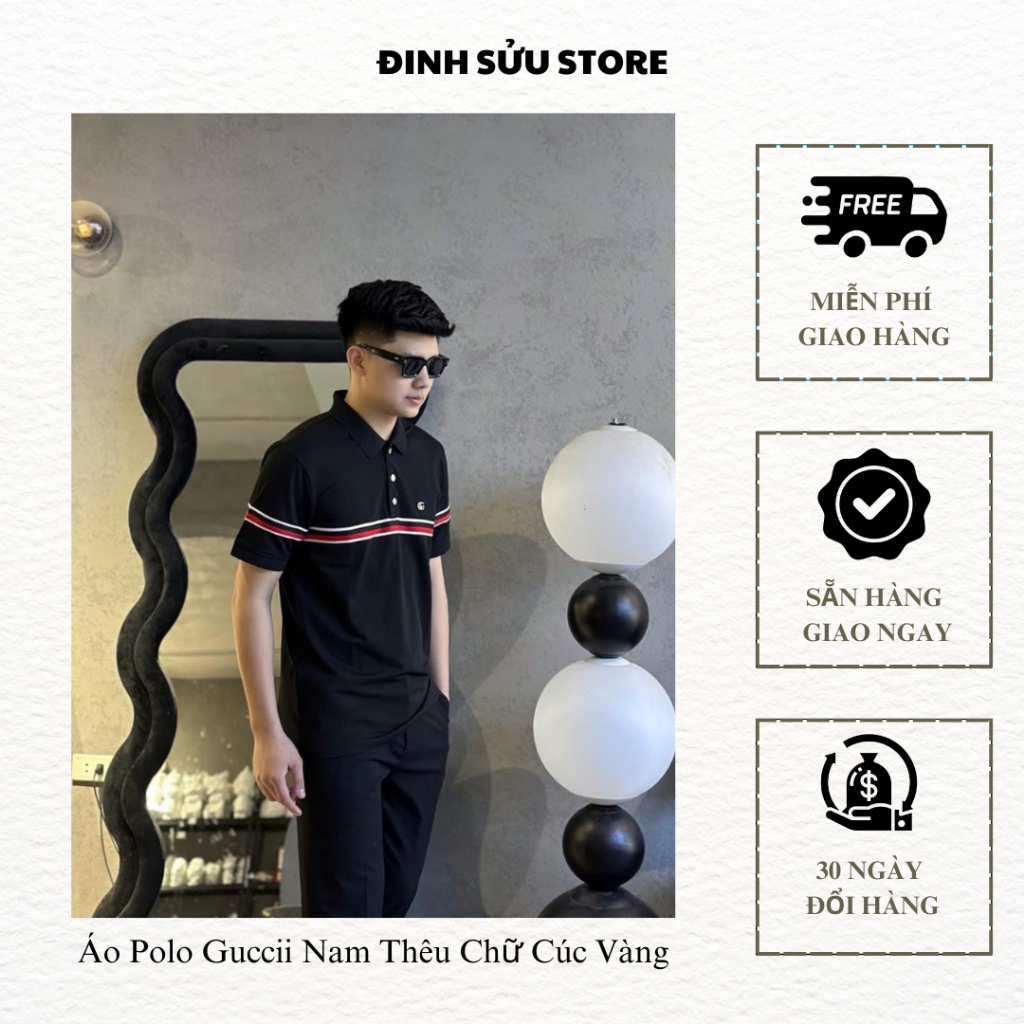 Áo Polo GC Nam Chữ GC Thêu Phía Trước Áo Áo Chuẩn Form Thời Trang Nam Sang Trọng