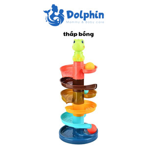  Tháp bóng lăn cầu trượt thả bóng xoay tròn dễ thương nhiều màu sắc an toàn 