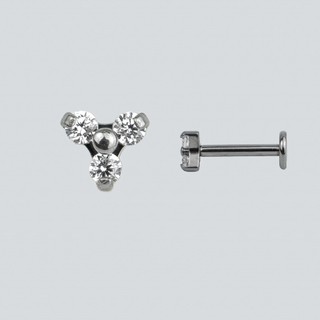 Ini khuyên tai titanium ba đá trắng- ini_ks00059