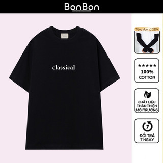 Áo thun unisex, áo phông oversize 100% cotton, co giãn 2 chiều, cổ bo tròn, hình in Pet có thể giặt máy BonBon - AC1003