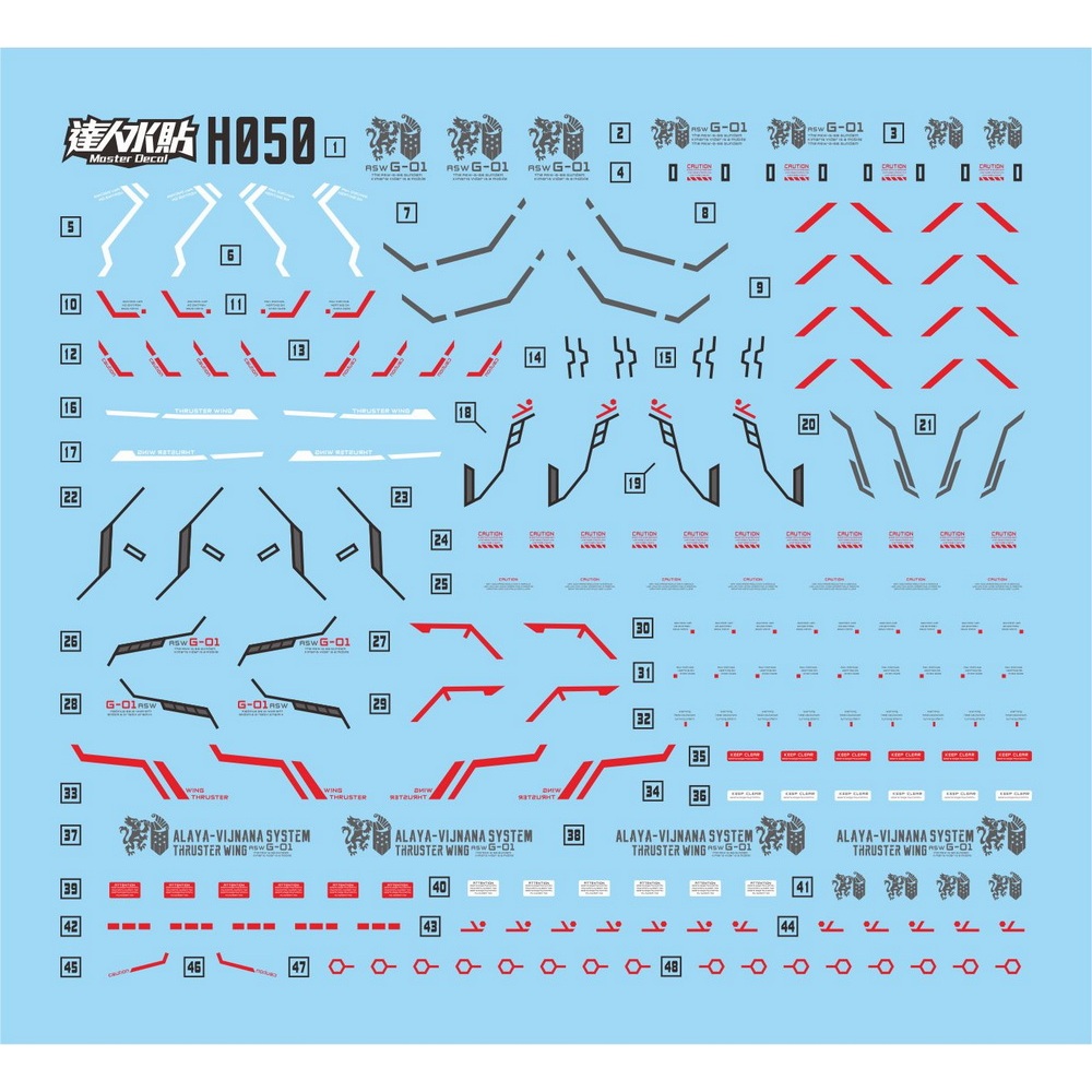 Đề can - Decal nước cho mô hình lắp ráp HG Bael