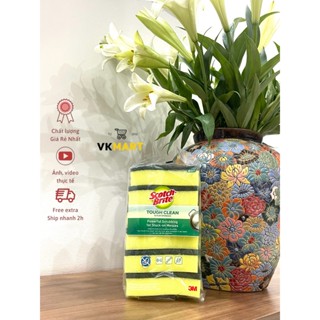 Miếng rửa bát, mút rửa chén Scotch - Brite 3M không trầy xước, đa năng, không bám cặn (6 cái/gói)