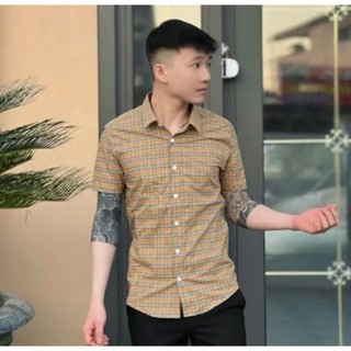 Áo sơ mi nam tay ngắn kẻ caro BBR vải mền mịn mặt thoáng mát mẫu mới cao cấp-K_N LUXURY
