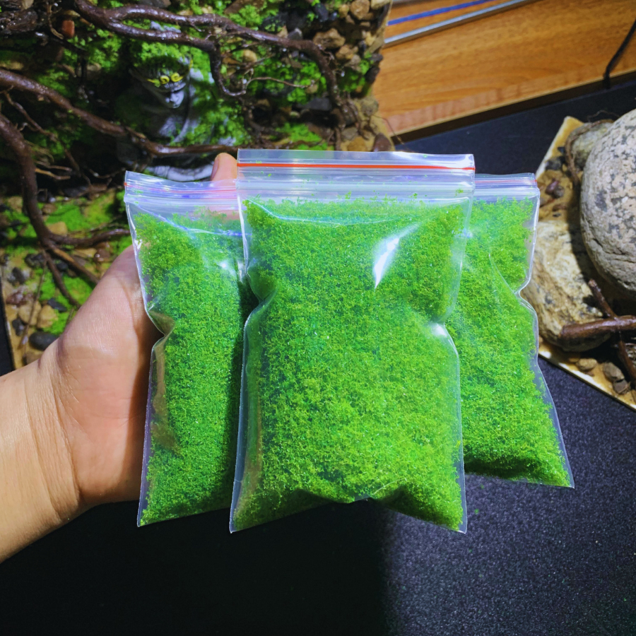 Rêu nhựa mix 3 màu trang trí layout bể cá thủy sinh, tiểu cảnh, gắn trang trí decor cây xanh.