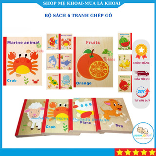 Đồ chơi xếp hình sách gỗ ghép hình thông minh cho bé