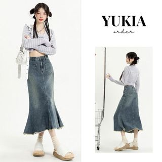 Chân váy bò dài / Chân váy jeans dài bigsize ulzzang - Yukia Order