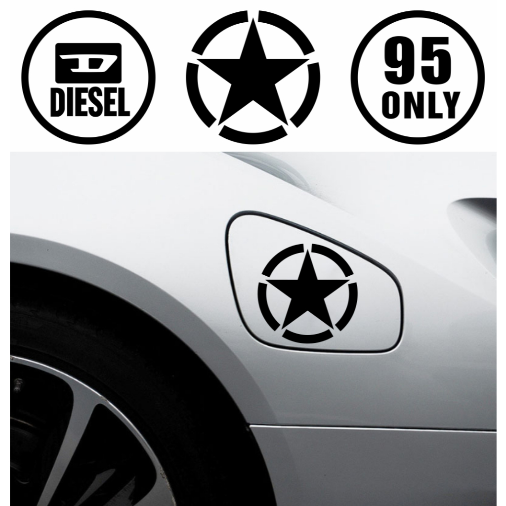 Tem dán trang trí nắp bình xăng ô tô | Phân loại nhiên liệu | Nhiều lựa chọn màu | 567113