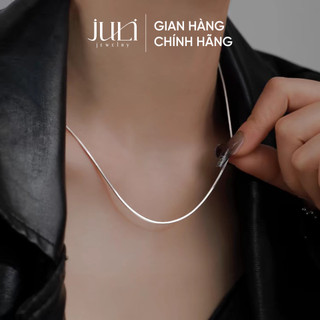 Dây chuyền Bạc Ý mì thuôn trendy - Xi vàng trắng sáng bóng - Sang trọng & quý phái |  JULI VC44