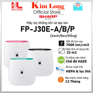 Máy lọc không khí tạo ion Sharp FP-J30E-A/ B/ P Lõi lọc HEPA Khử mùi, Diệt khuẩn - Bảo hành 12 tháng