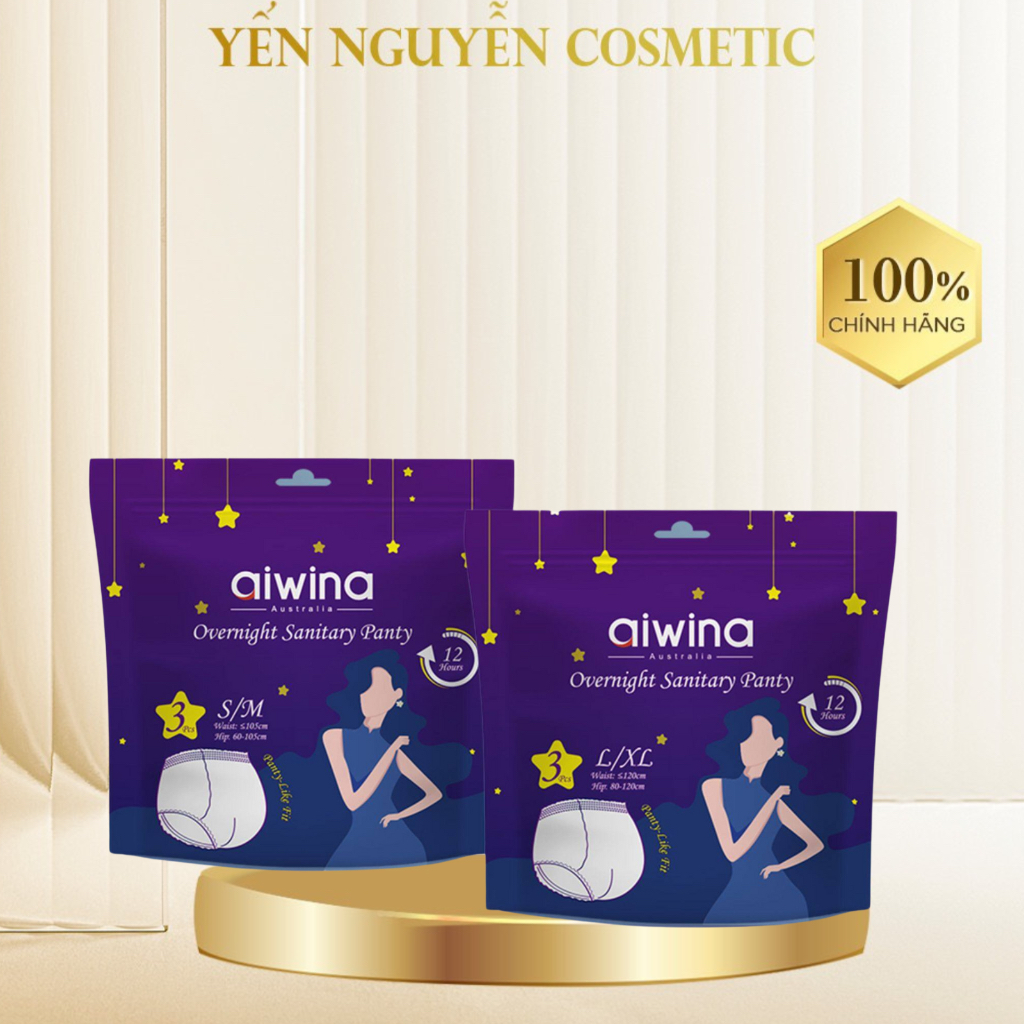 Băng Vệ Sinh Dạng Quần Ban Đêm Chống Tràn Tuyệt Đối Siêu Thấm Aiwina