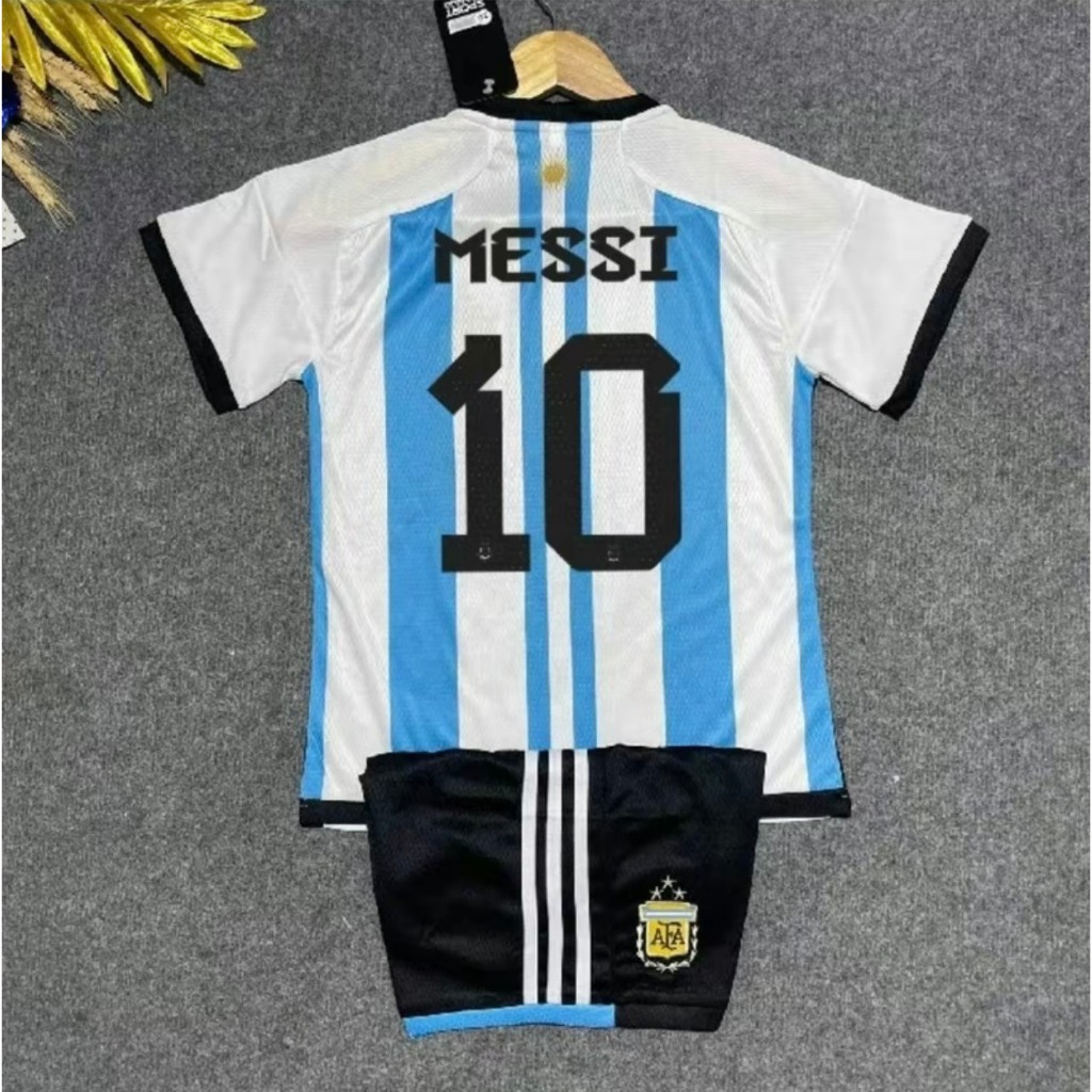Áo Bóng Đá, Áo Đá Banh Trẻ Em Argentina Messi - Vải Mè Thái Cao Cấp