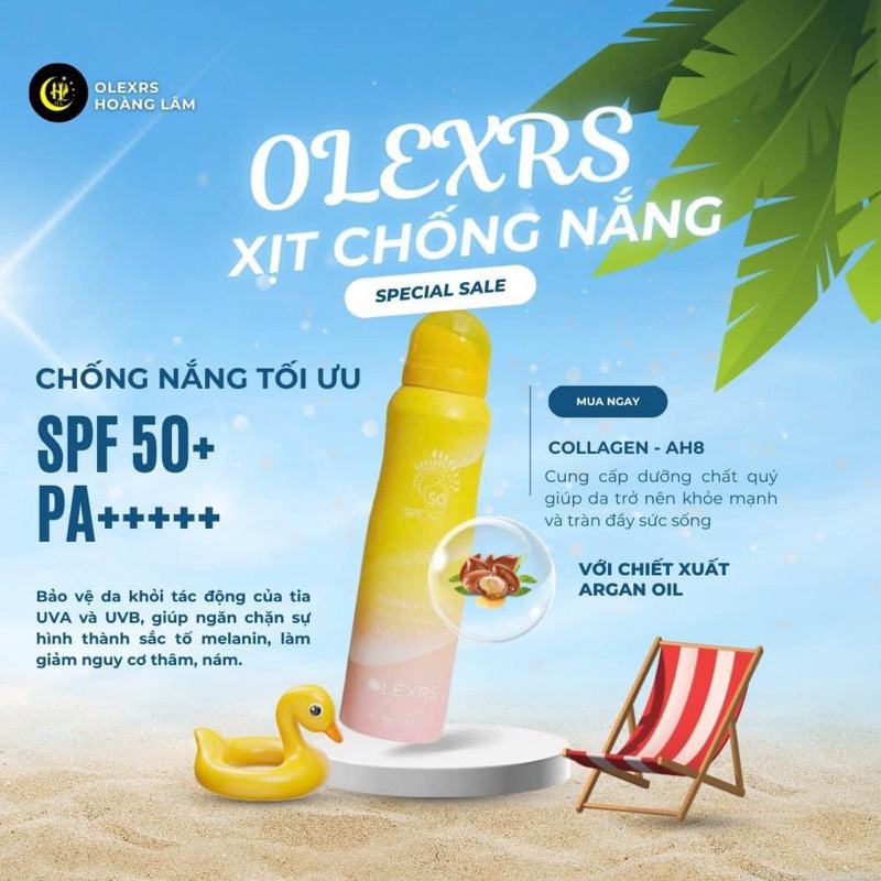 Xịt chống nắng Olexrs Collagen Complex Suncreen Spay