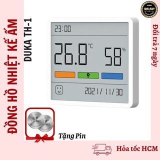 Đồng Hồ Đo Nhiệt Độ Phòng Cho Bé DUKA TH1 Nhiệt Kế Ẩm Có Báo Thức Ngày Giờ Máy Đo Độ Ẩm Đa Chức Năng