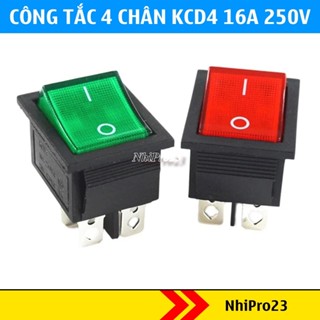 Công tắc bập bênh KCD4 4 Chân có đèn 16A 250V công tắc nguồn chuyên dụng
