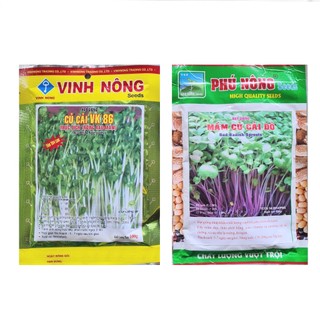 Hạt giống rau mầm trắng - Rau củ cải mầm tím 100gr