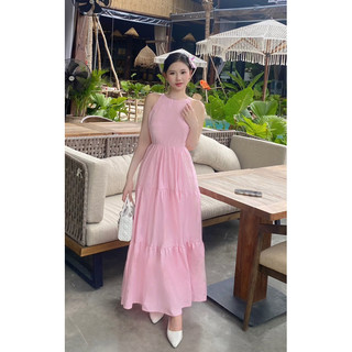 Váy yếm hở lưng váy yếm đi biển váy maxi cho nữ |Uimeecloset| Hàng tự may hình chính chủ
