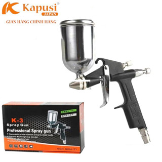 Súng phun sơn mini cầm tay K-3 Kapusi Japan, đầu béc 0.6mm, dụng cụ phun sơn dùng khí nén - Hàng chính hãng