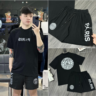 Bộ Quần Áo Nam PARIS In Chữ Màu LOGOO Tròn TO Mới Nhất Siêu Nét - Set Đồ Nam Hè Cao Cấp 2024