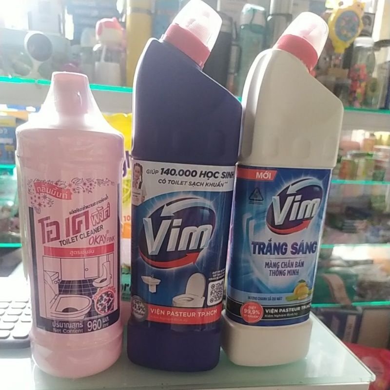 nước tẩy bồn cầu vim, thái okay