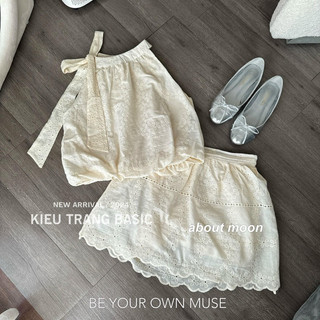 Set Thô Cổ Yếm Thắt Nơ Kiều Trang Basic