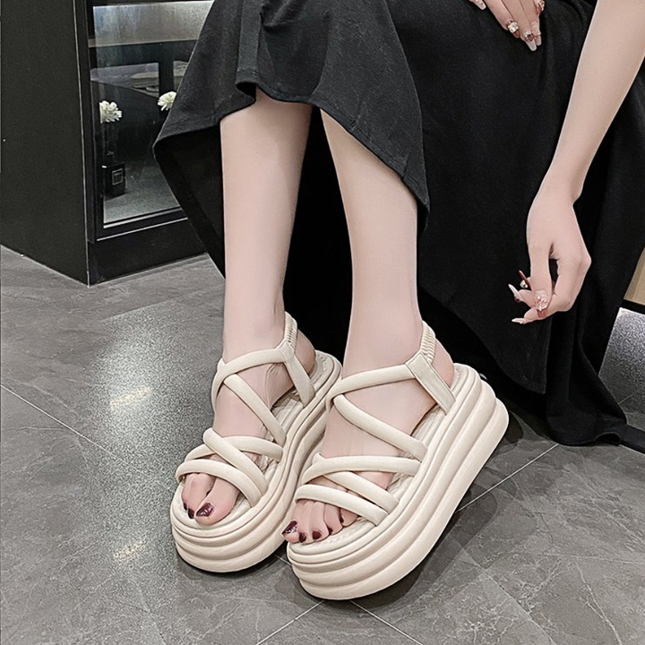 (Có Sẵn) Sandals Nữ Quai Da Siêu Mềm 8cm X479-0525