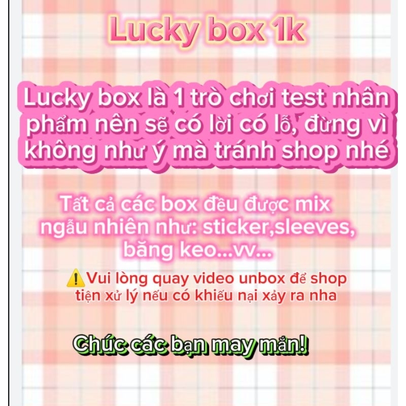 Lucky box 1k|vui lòng đọc kỹ mô tả