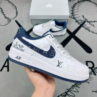 Giày _Air Force 1 lv xanh bò full size nam nữ, giày Af1 lv xanh bản cao cấp full pk