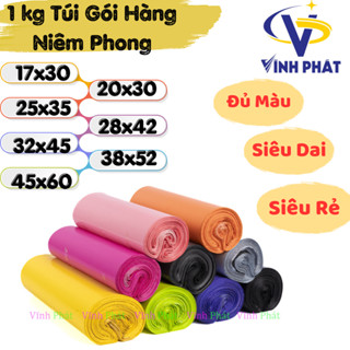 1Kg  Túi Niêm Phong, Túi Gói Hàng 3 lớp đủ màu và đủ size siêu bóng, siêu dai giá siêu sốc