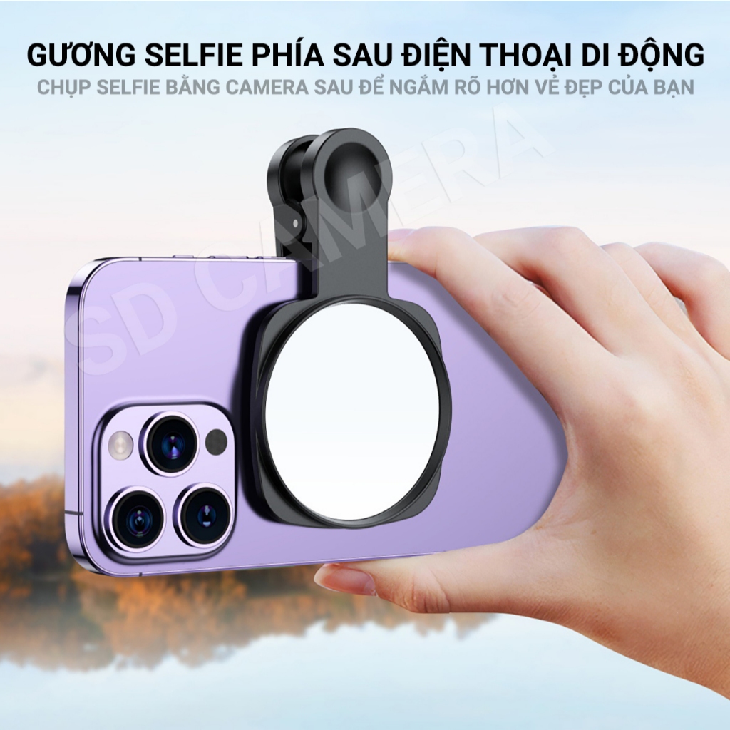 Gương phía sau Gương selfie kẹp điện thoại chụp ảnh Gương trang điểm tiện lợi | BigBuy360 - bigbuy360.vn