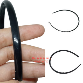 Cài tóc trơn màu đen bằng nhựa thời trang bản 0.8cm