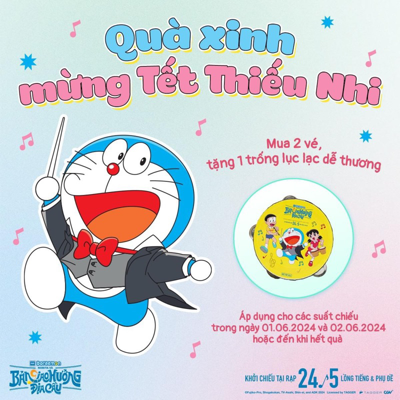 Quà tặng cgv Lục lạc Doraemon và Nobita bản giao hưởng địa cầu 2024