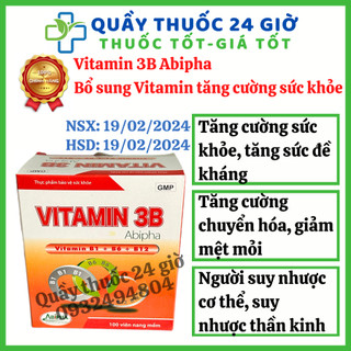 Chính hãng vitamin 3b abipha hộp 100 viên