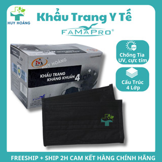[Hộp 50 Cái] Khẩu trang y tế Famapro 4 lớp giấy kháng khuẩn, lọc bụi mịn và chống nắng hàng cao cấp