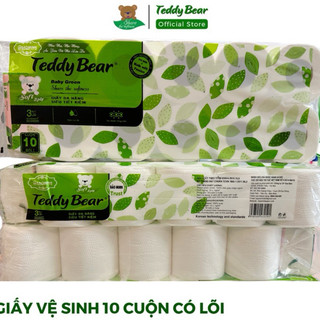 Giấy vệ sinh tiết kiệm TEDDY BEAR ECOGREEN 3 Lớp Cuộn Nhỏ Không lõi Có lõi hoa văn đập nổi tinh tế êm mềm mại