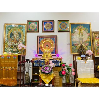 Tranh Thangka mật tông bổn tôn 60*90 chỉ tranh không có khung, tranh phật a di đà treo tường