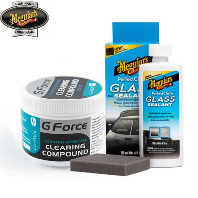 Combo Đánh bóng, xóa xước kính Glasweld & phủ nano kính Meguiar's Glass Sealant cho Xưởng dịch vụ, CB2402