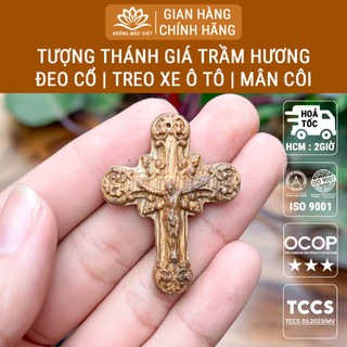 Mặt Thánh Giá Trầm Hương Đeo Tay, Đeo Cổ - Trầm Tóc Thường Xưởng Mộc Việt