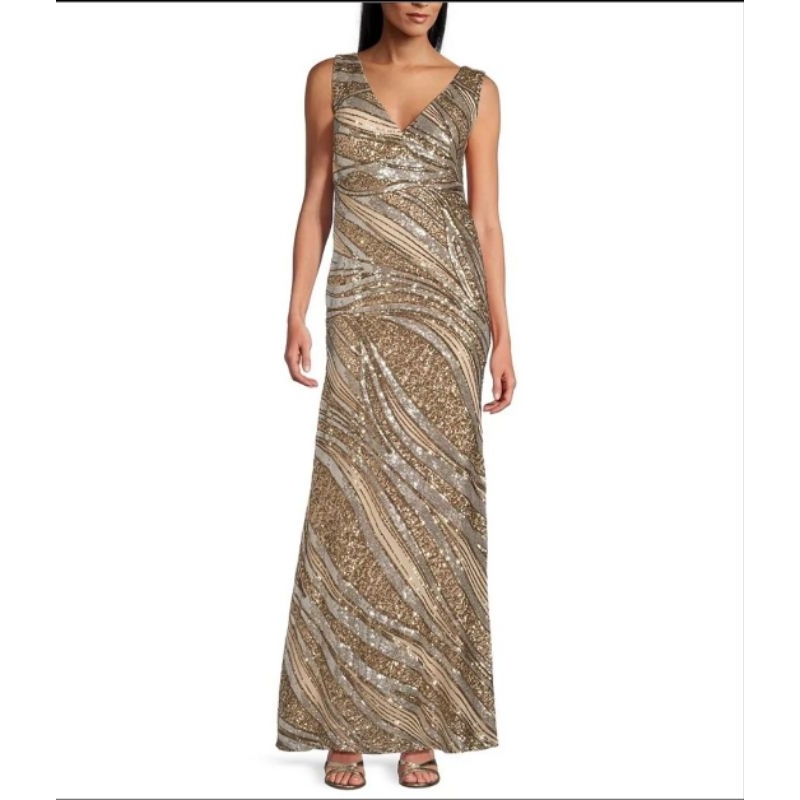 Đầm dạ hội kim sa R&M Richards size 8 (N92-97)