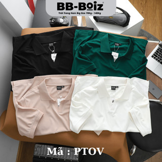 [BigSize] Áo Polo Nam BB-Boiz Big Size chất tổ ong form bigsize cổ chữ V trơn 80kg - 130kg