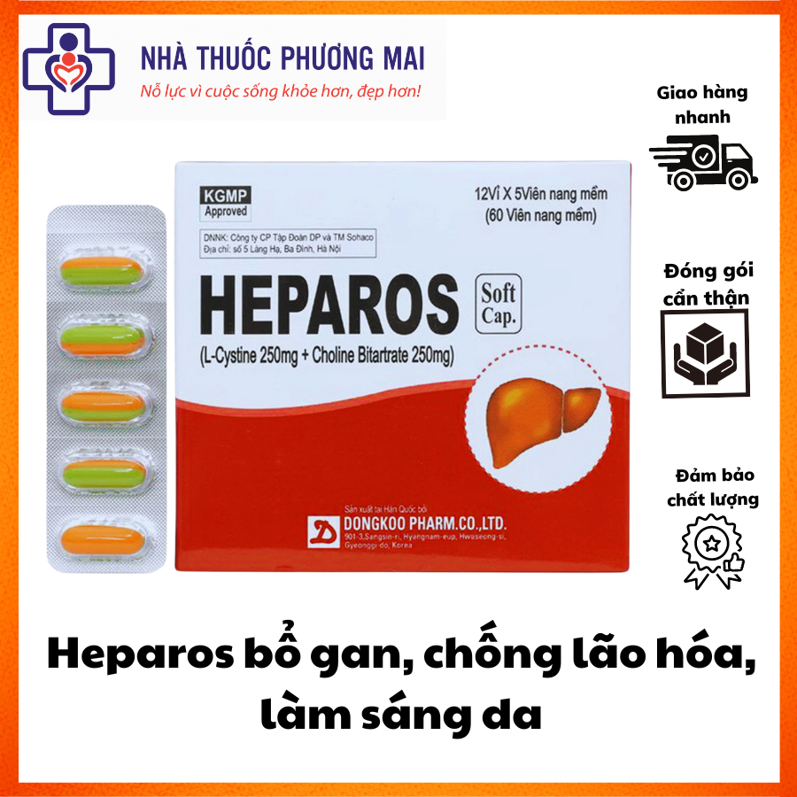 Viên uống bổ gan HEPAROS hộp 60 viên giúp tăng cường chức năng gan