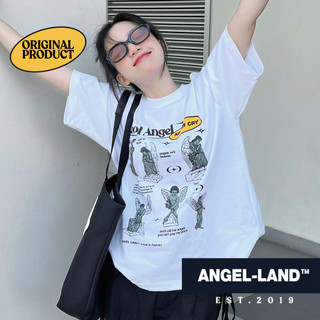 Áo thun angel-land cool angel milky white t-shirt - cat
