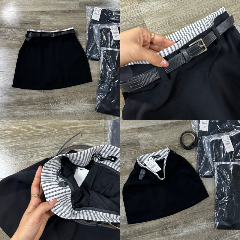 Chân váy pha cạp kèm belt